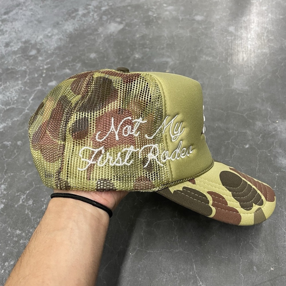 Stevenson Ranch Hat Cap Duck Camo Snapback Mesh Trucker Not My First Rodeo - Picture 2 of 6
